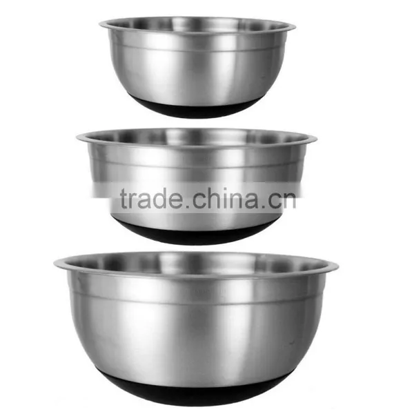 Stainless Steel Salad Bowl With Anti-Slip Silicone Base photo-2