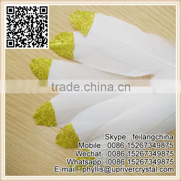 DIY Gold Glitter Best Quality Goose Feather For Cheap Sell photo-2