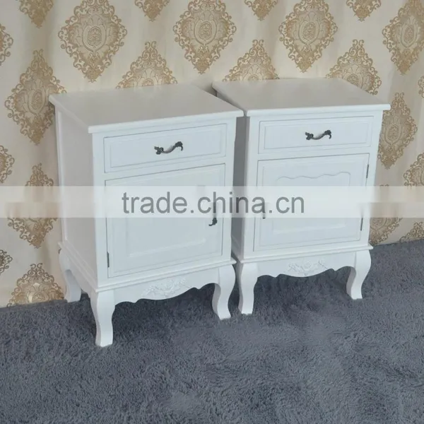Luxury Antique White Solid Wood Cabinet With 1 Drawer and 1 Door photo-2