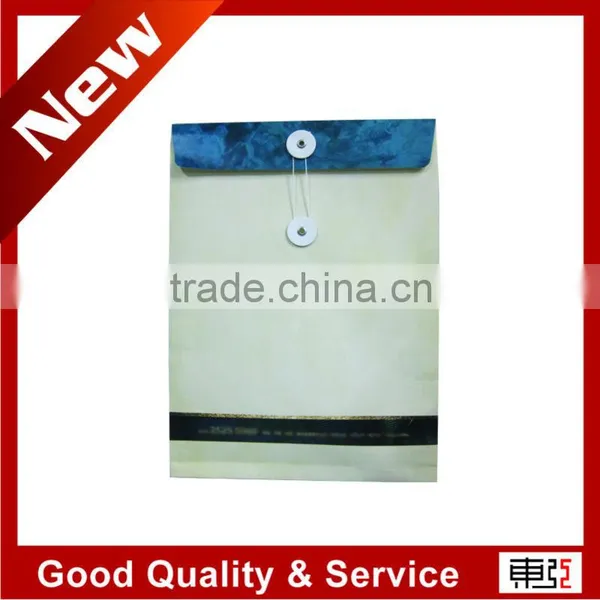 Document Paper Envelopes with Foiled Logo&String Button