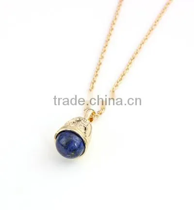 Wholesale African Beads Necklaces Design Small Bell Three Color Clean Nature Stone Jewelry Pendant Necklaces For Women photo-4
