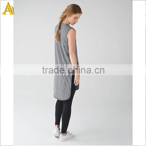 Women Sexy Sportswear 2016 Girl Baby Stripe Long Sleeve Top Dry Fit Shirt photo-2