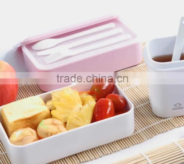 Business Style Plastic Lunch Box Bento With Cutlery photo-3