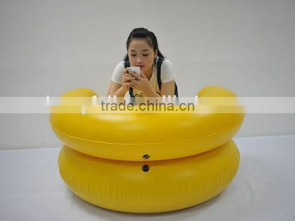 PVC Yellow Leisure Inflatable Sofa Big Air Chair Sofa Furniture photo-3