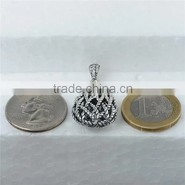 European Style Vintage Sterling Silver Pendant Necklace photo-3