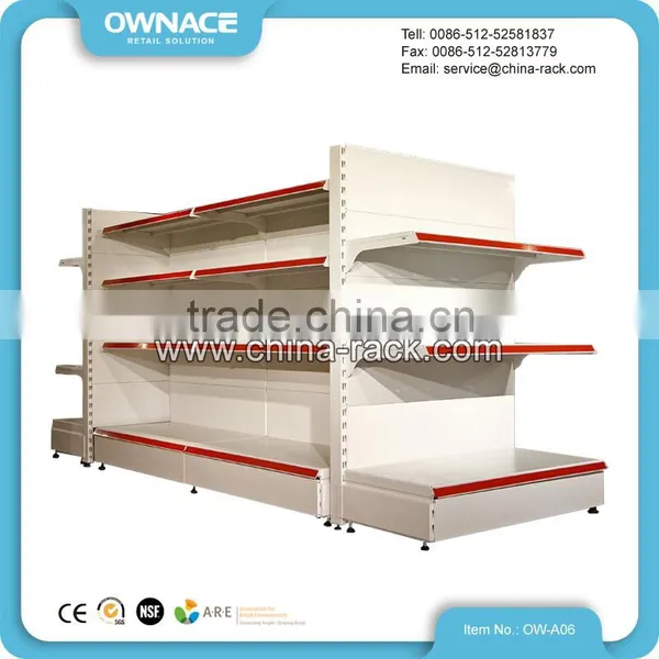 Supermarket Multi Layers Metal Double Sided Gondola Display Shelf With Different Colors photo-3