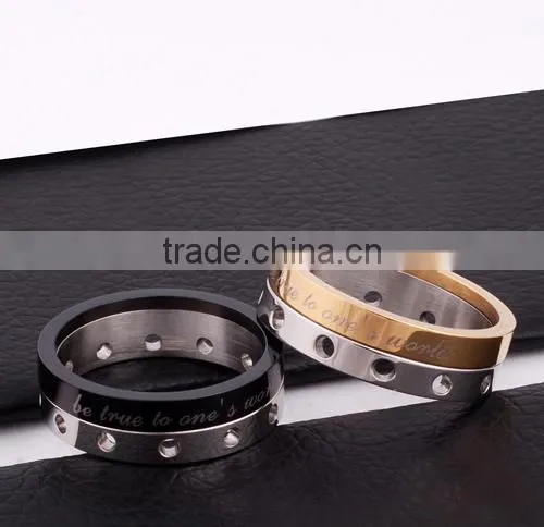 Hot Sale Latest Gold Ring Designs Diamond Gay Men Wedding Ring in Stainless Steel photo-4
