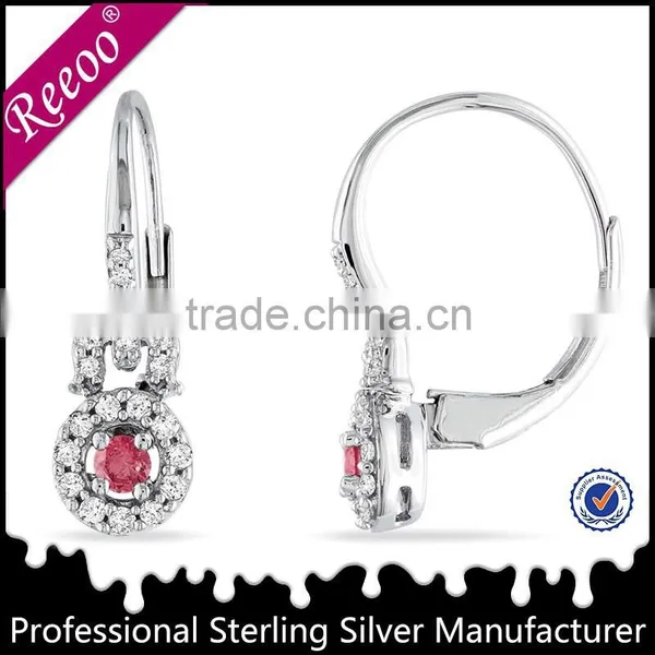 Wholesale Fashionable 925 Sterling Silver Earring With Rhodium Plated Clear CZ Stone