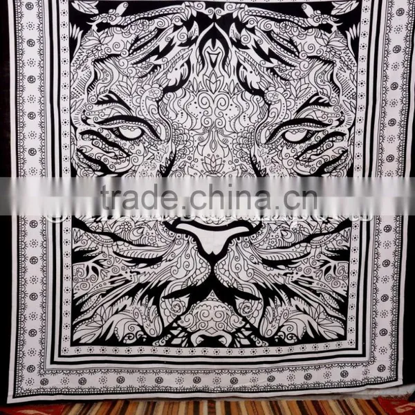 Indian Tiger Queen Bohmiean Bedding Hippie Psychedelic Home Decor Cotton Bedspread photo-2