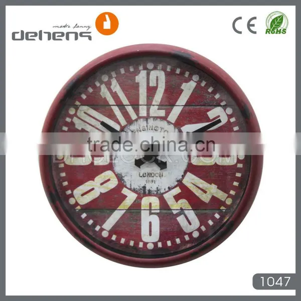 Vintage Large Metal Wall Clock in 16'' photo-3