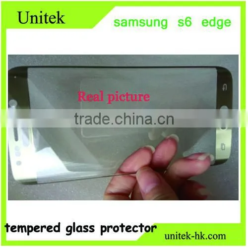Factory Low Price!Premium Perfect For Samsung s6 Edge Electroplating With Wiredrawing Gris Superhard 9H Tempered Glass Film Scre