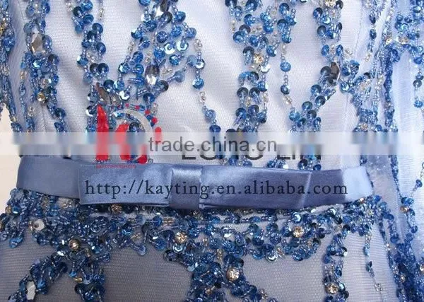 Marvelous Newest Sequins Beaded Long Sleeve Guangzhou Muslim Wedding Dress photo-4