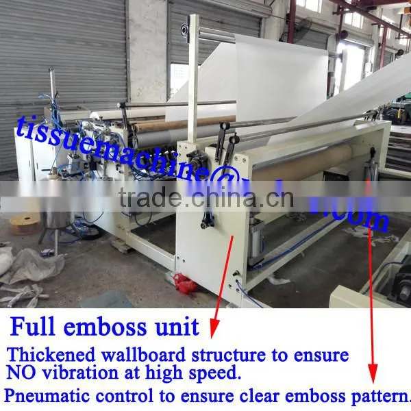 Centrepull Coreless 2200mm Embossing Color Printing Jumbo Roll Tissue Machine photo-6