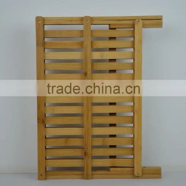 Eco-friendly Bamboo Scissor Style Folding Dish Plate Rack Flatware Holder photo-5