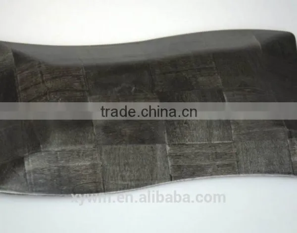 Black Woven Wooden Serving Tray and Plate photo-3