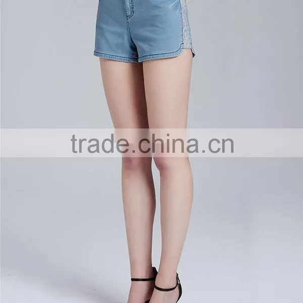 Guangzhou Clothing Wholesale Top Quality High Waist Women Summer Denim Shorts photo-4