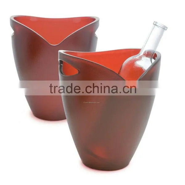 New Frosted Plastic Champagne Ice Bucket, Wine Beer Bucket With Two Handles photo-4