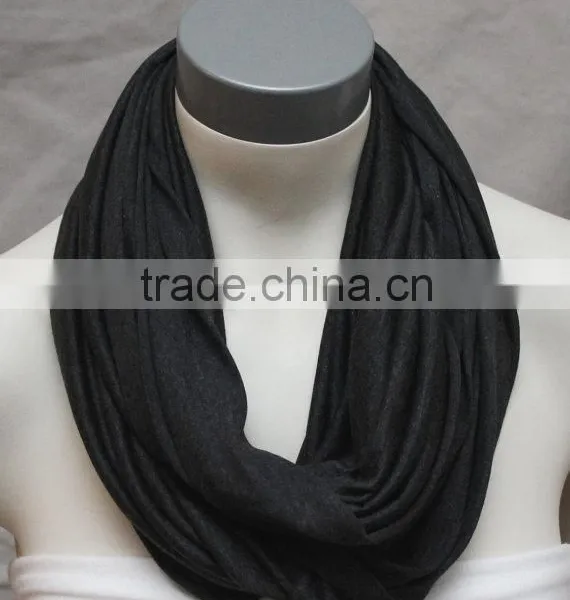 Premium Quality Italy Fashion Super Soft Rayon Spandex Black Nursing Wrap Scarf Cover photo-3