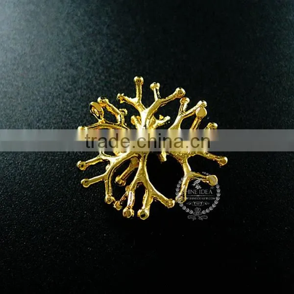 25*25mm Gold Plated Brass Coral Branch Pendant Charm DIY Supplies 1850241 photo-4
