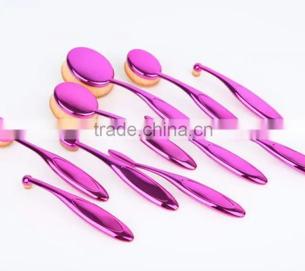 New High Quality 10pcs Oval Make up Brush Set, Oval Foundation Brush photo-2