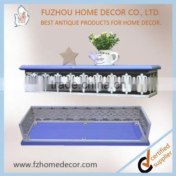 2017 Hot Sell Hollow Out Metal Wall Shelf With Wooden Board for Wall Decoration