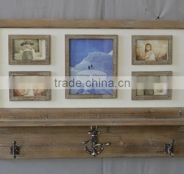 2016 Shabby Chic Wooden Shelf With Frames With Hooks photo-5