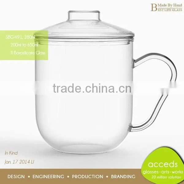 Hand Blown Personalized Single Wall Fancy Borosilicate Glass Tea Mug photo-6