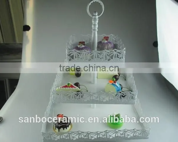 Cinderella Carriage Cake Stand 3 Tiers Lace Design Cake Stand in Metal photo-5
