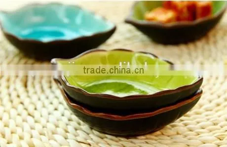 Wholesale Stock Small Order Leaf Shaped Ceramic Condiment Plate photo-2