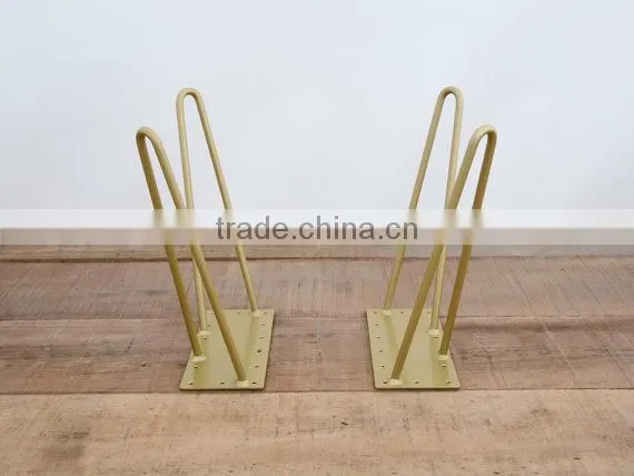 Metal Furniture Parts Solid Steel 16 Inch Twin Hairpin Leg Bench Bases photo-3