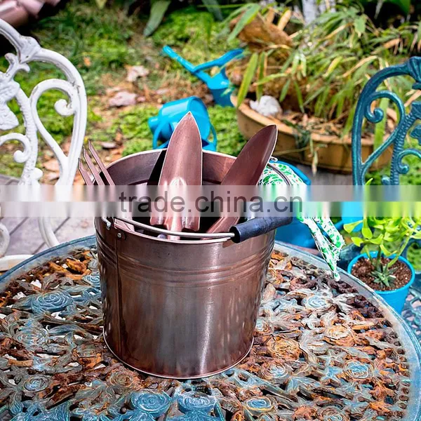 Metal Ice Bucket With Handle,galvanized Metal Beer Bucket With Wooden Handle,ice Bucket With Wooden Handle photo-5