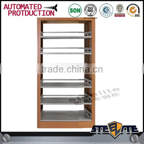 Steel-wood Combination College Library Furniture Book Rack /storage Rack Shelf photo-5