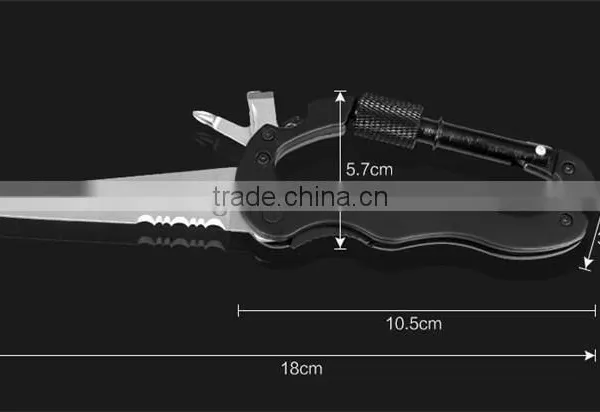 Portable Stainless Steel Multifunction Knife Detachable Carabiner photo-4