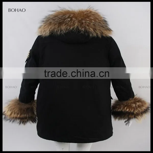Trade Assurance New Latest Lamb Fur Coat With Raccoon Collar and Sleeves photo-2