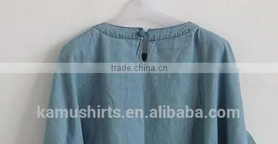 Fashion Lady Denim Tops Jean Blouse Shirts for Woman photo-4