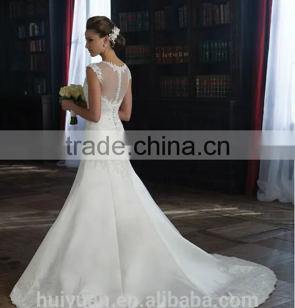 White Round Neck Sleeveless Embroidery Designs for Wedding Dress photo-2