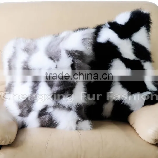 CX-D-33 Genuine Fox Fur Floor Cushion Covers/ Pillow Case photo-5
