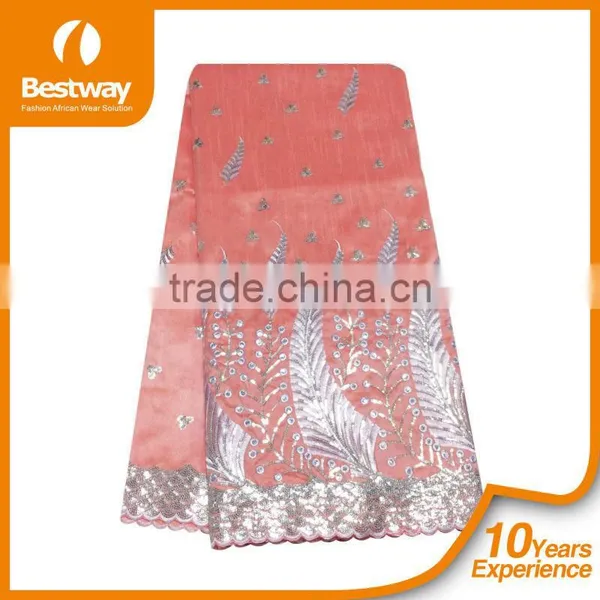 Beaded Raw Silk George Wrappers GP0044 African Lace Fabrics Women Dresses photo-3