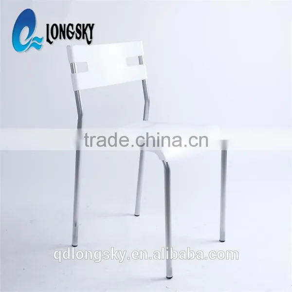 LS-4015 Low Price Modern Dining Room Plastic Chair With Low Back Fancy Wholesale Stacking Chair photo-4