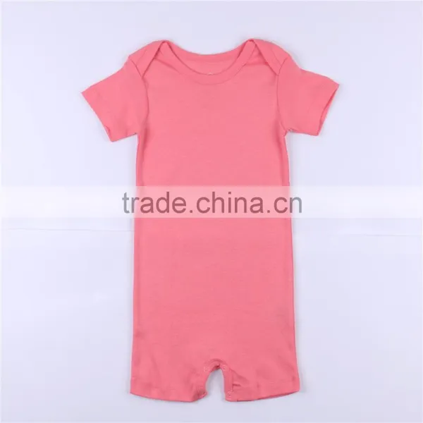Hot Sale Wholesale Short Sleeve 100% Cotton Baby Jumpsuit Solid Color Baby Rompers Infant Clothes photo-4