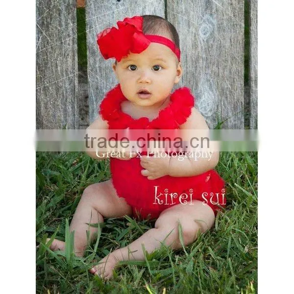 Neborn Baby RED Ruffles Pettitop With Panties 2 Pcs Set