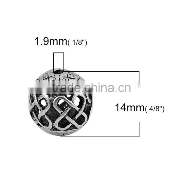 Zinc Based Alloy Spacer Beads Round Antique Silver Cross photo-2