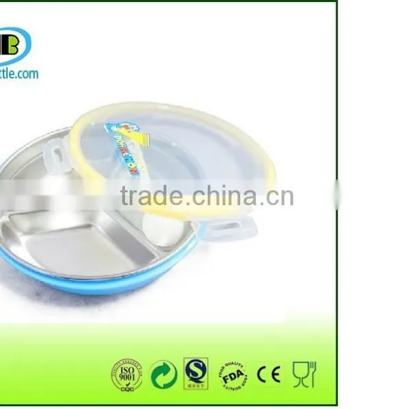 2015 Hot Selling New Round Stainless Steel Children Lunch Box With Divide photo-2