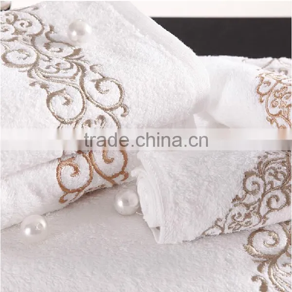 100% Cotton Hotel Bathroom Towel Sets/High Quality Luxurious Embroidery Hotel Terry Towel photo-3