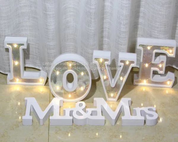 Linhai Colorful Led Wooden Letter Lighting Party Backdrop Light Decoration