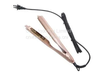 Gold CNV Pro Digital PTC Ceramic Titanium Plate Flat Hair Straightener + Hair Curler, 2 in 1 Straightening Curling Iron photo-2