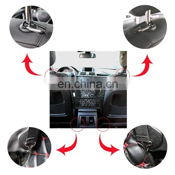 3-Layer Car Mesh Organizer Seat Back Net Bag Barrier of Backseat Pets Children Kids Cargo Tissue Purse Holder Driver Storage photo-6