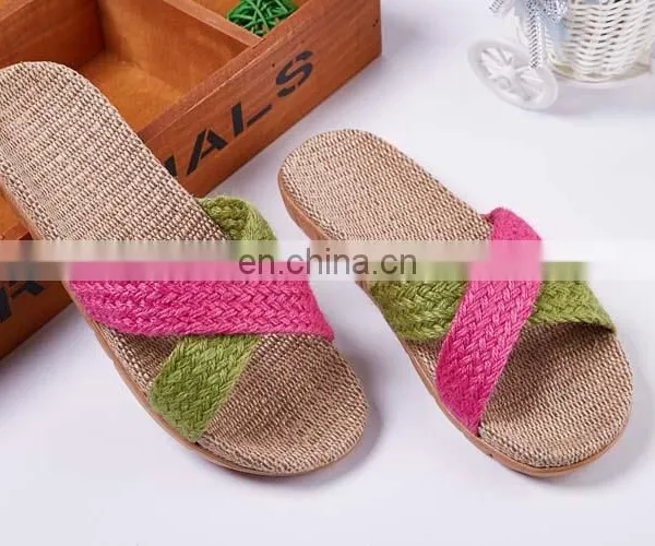 Wholesale New Arrival Women Flax Slipper Plain Slippers Slip on 2017 photo-4