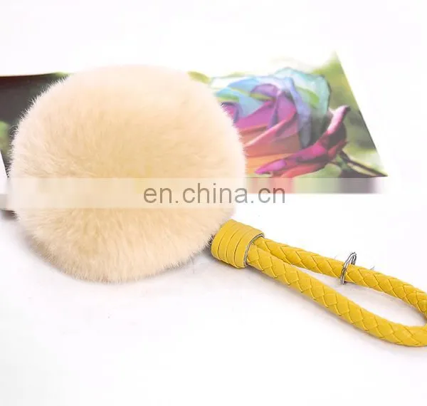 Pu Leather Rope 8cm Pom Pom Keychain Logo Printed Avalibale photo-6