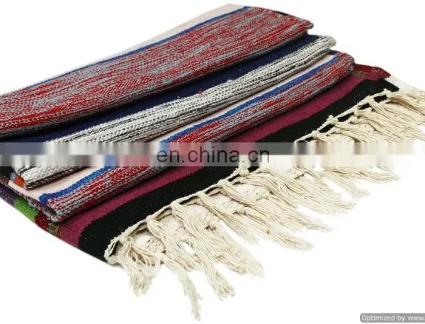 Indian Wool Throw Woven Rugs Hippie Home Decorative Carpet Runner Yoga Mat photo-2